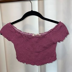 Cropped stretchy purple boutique top